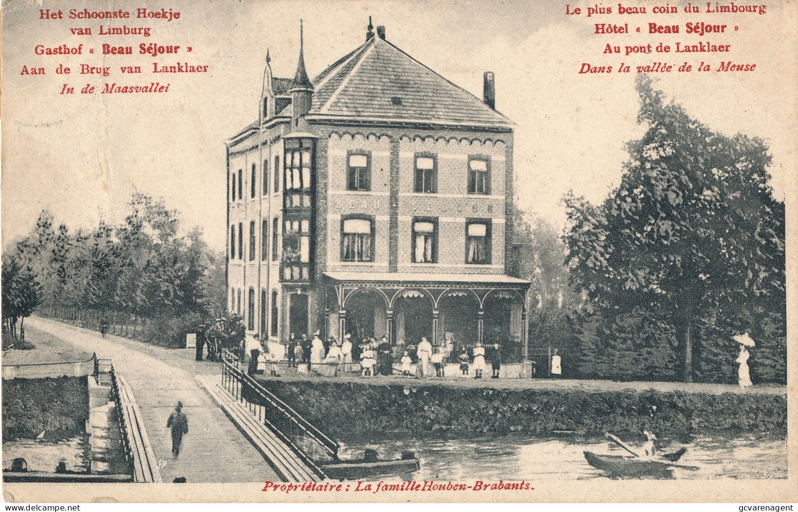 LANKLAER   HET SCHOONSTE HOEKJE VAN LIMBURG  GASTHOF BEAU SEJOUR AAN DE BRUG VAN LANKLAER        2 SCANS - Dilsen-Stokkem