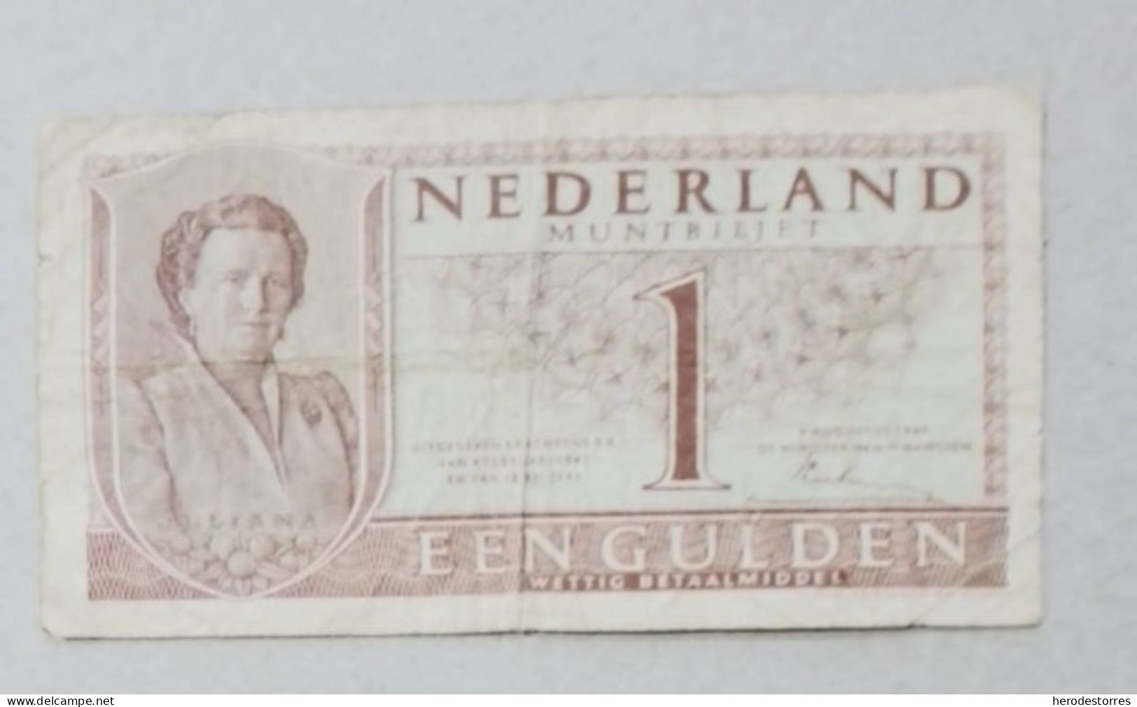 Billete De Holanda De 1 Gulden, Año 1949 - 1 Gulden