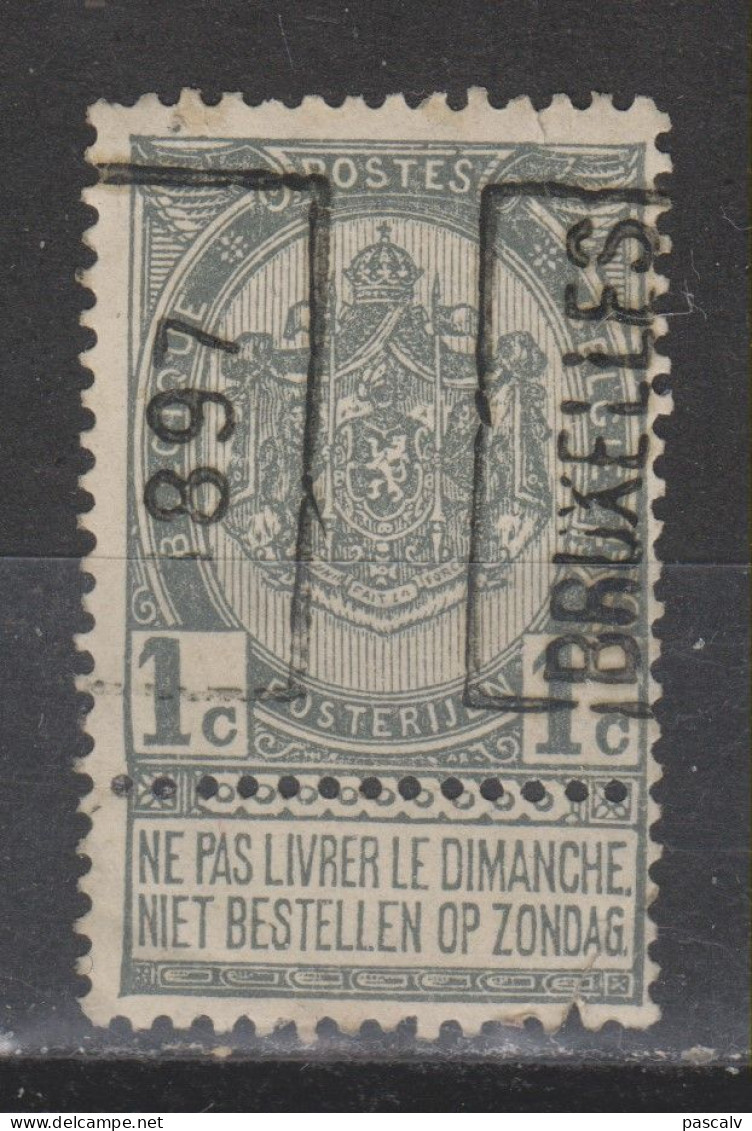 COB 92A BRUXELLES 1897 - Rolstempels 1894-99