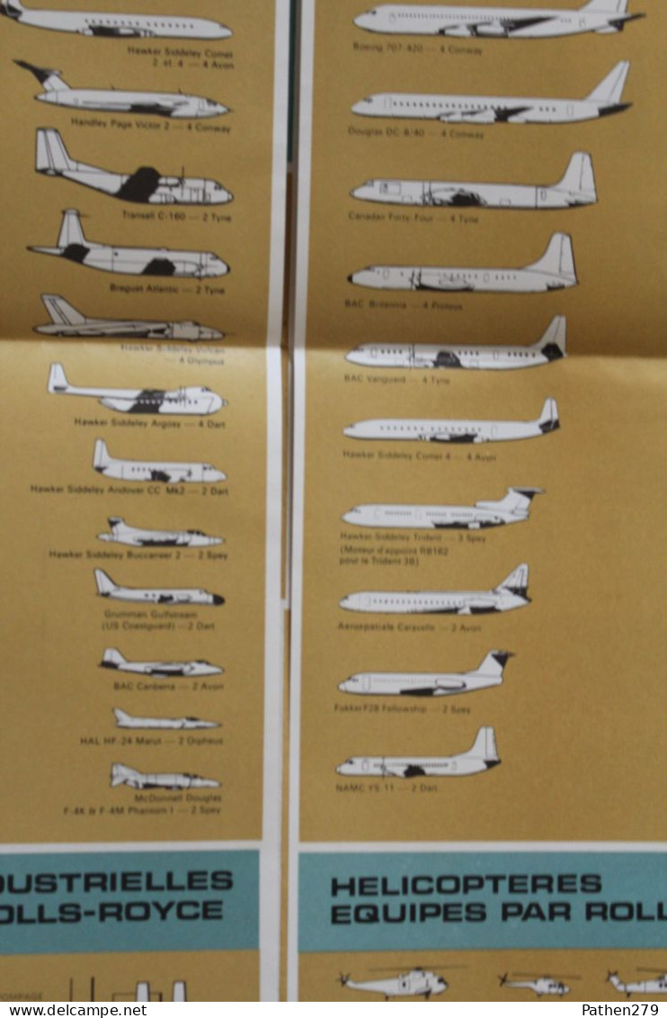 Dépliant Publicitaire Rolls-Royce 1975 Présentant Les Moteurs Aéronautiques, Navals Et Industriels - Advertisements