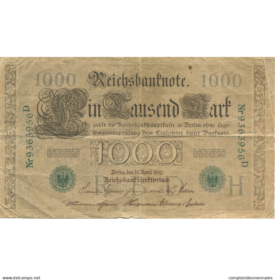 Billet, Allemagne, 1000 Mark, 1910, 1910-04-21, KM:45b, SUP - 1000 Mark