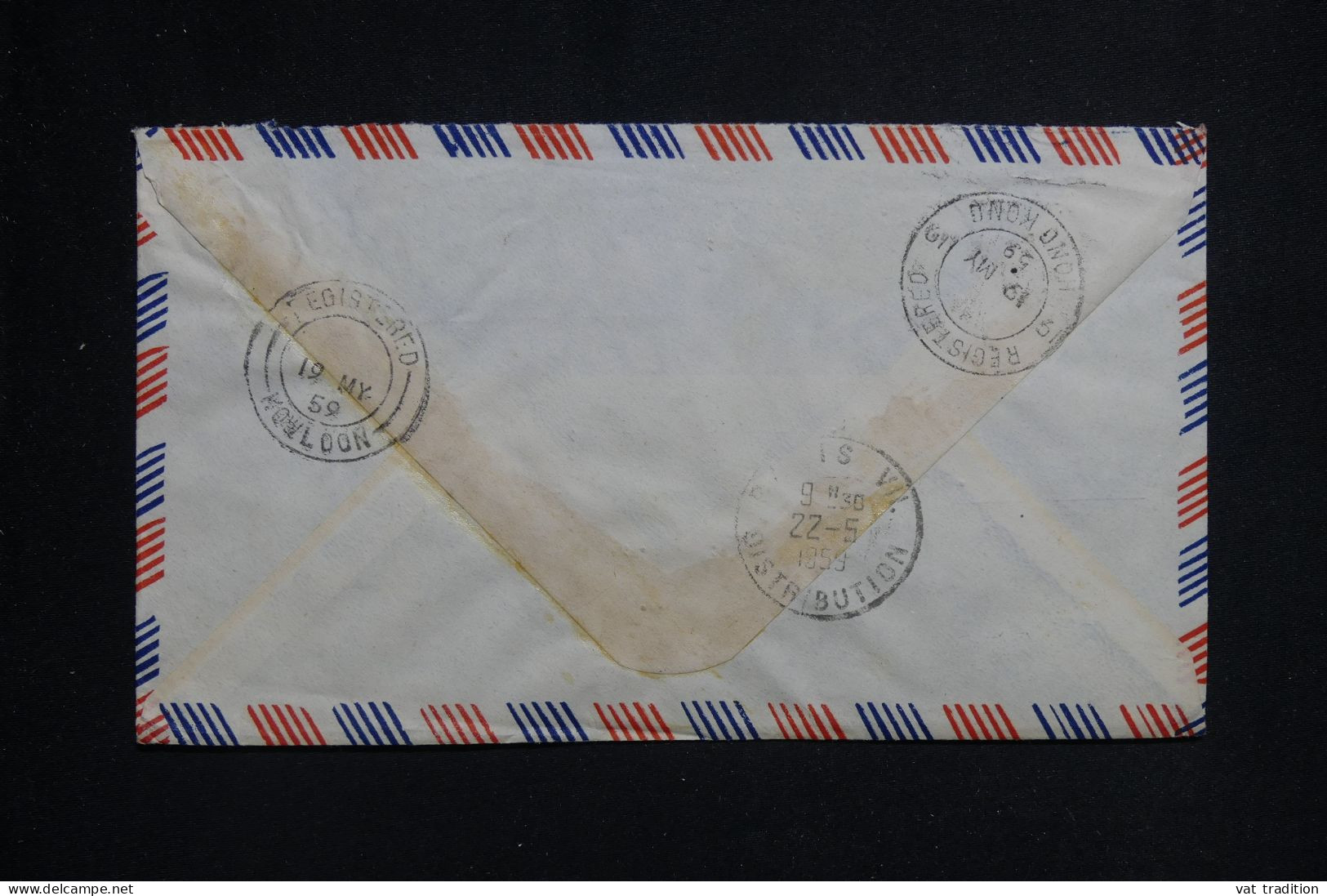 HONG KONG - Enveloppe En Recommandé De Kowloon Pour La France En 1959 - L 143313 - Cartas & Documentos