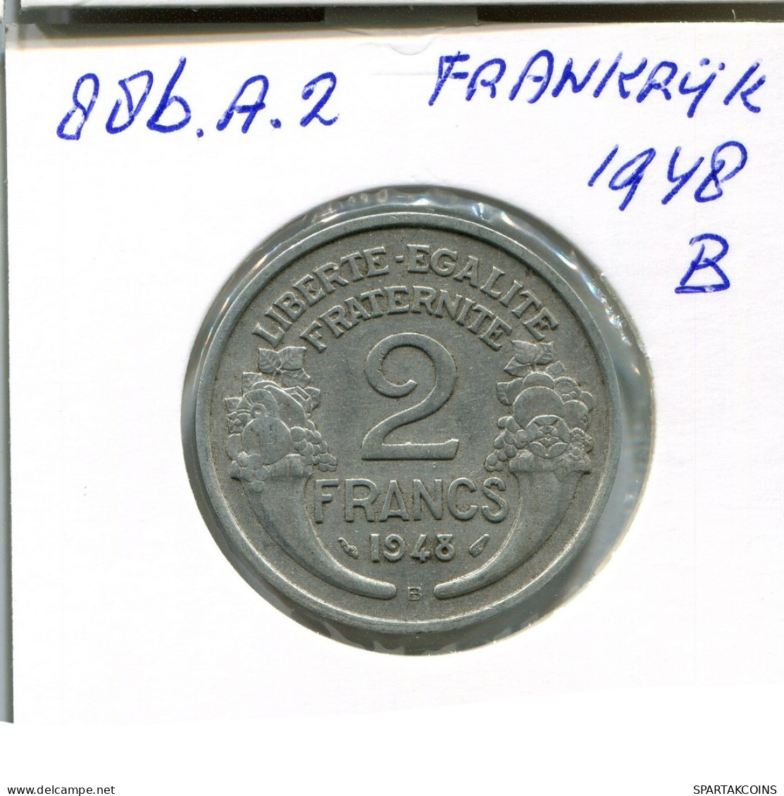 2 FRANCS 1948 B FRANCIA FRANCE Moneda #AN357.E - 2 Francs