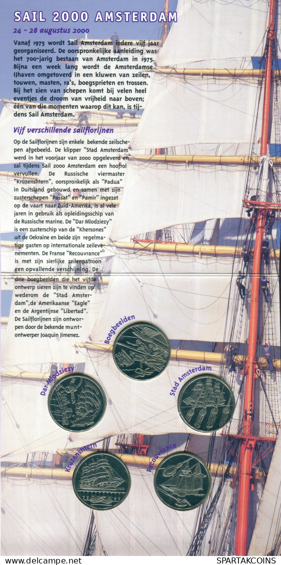 NIEDERLANDE NETHERLANDS 5 FLORIN SAIL 2000 MINT SET 5 Münze #SET1132.7.D - [Sets Sin Usar &  Sets De Prueba