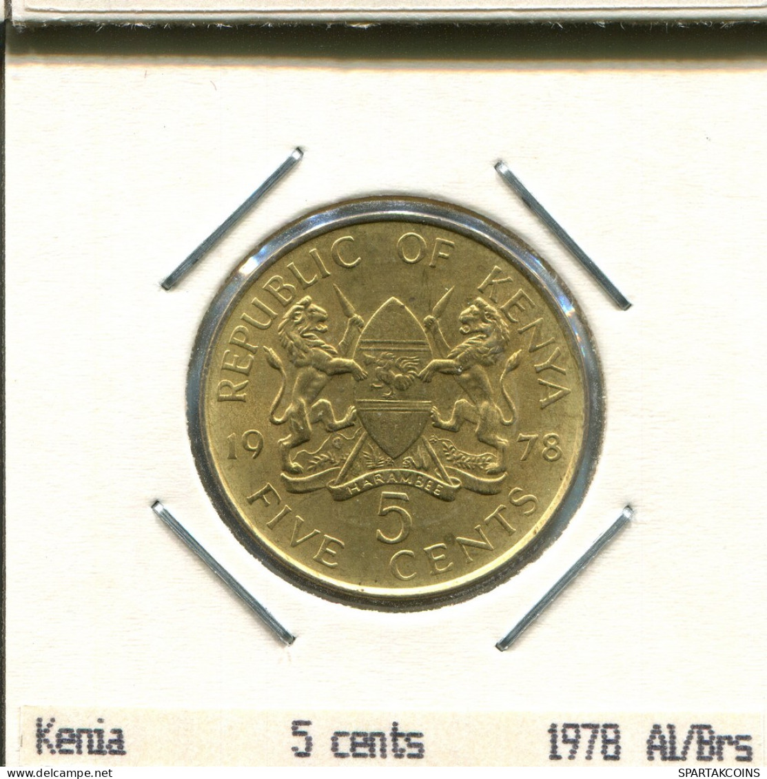 5 CENTS 1978 KENYA Pièce #AS330.F - Kenia