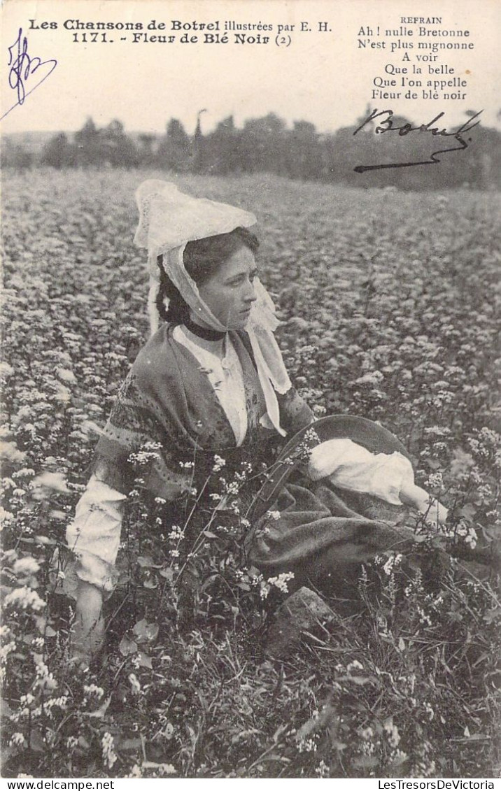 FOLKLORE - Les Chansons De Botrel - Fleur De Blé Noir - Carte Postale Ancienne - Musique