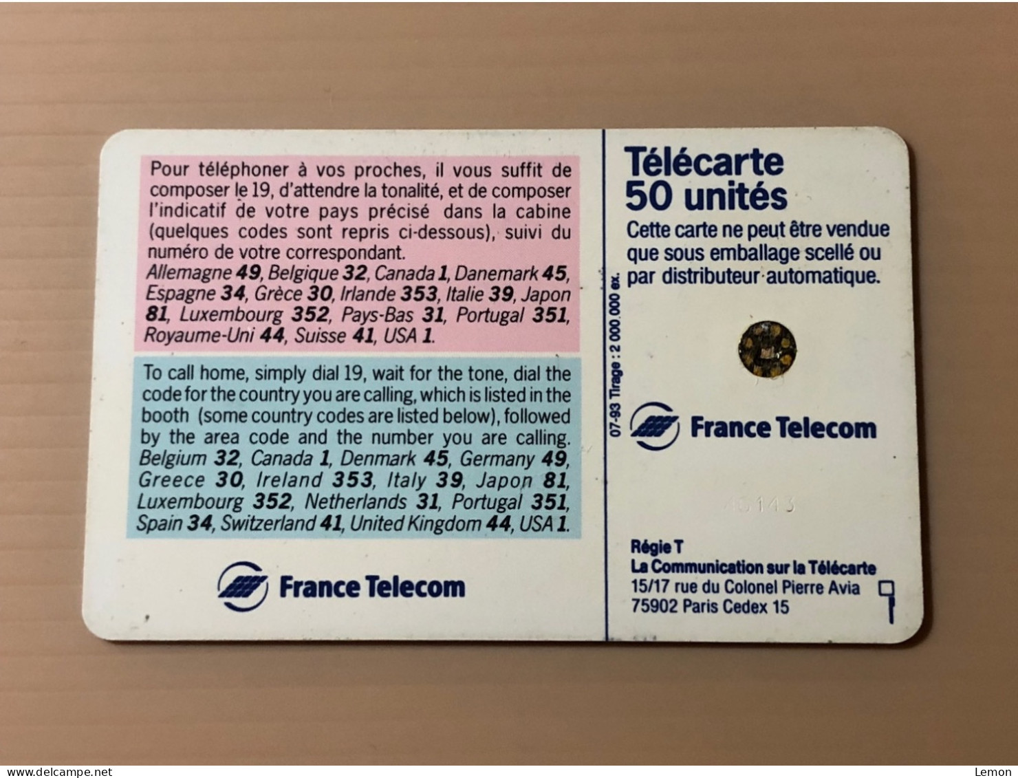 France Telecom Chip Telecarte Phonecard - Call Home - Set Of 1 Used Card - Autres & Non Classés