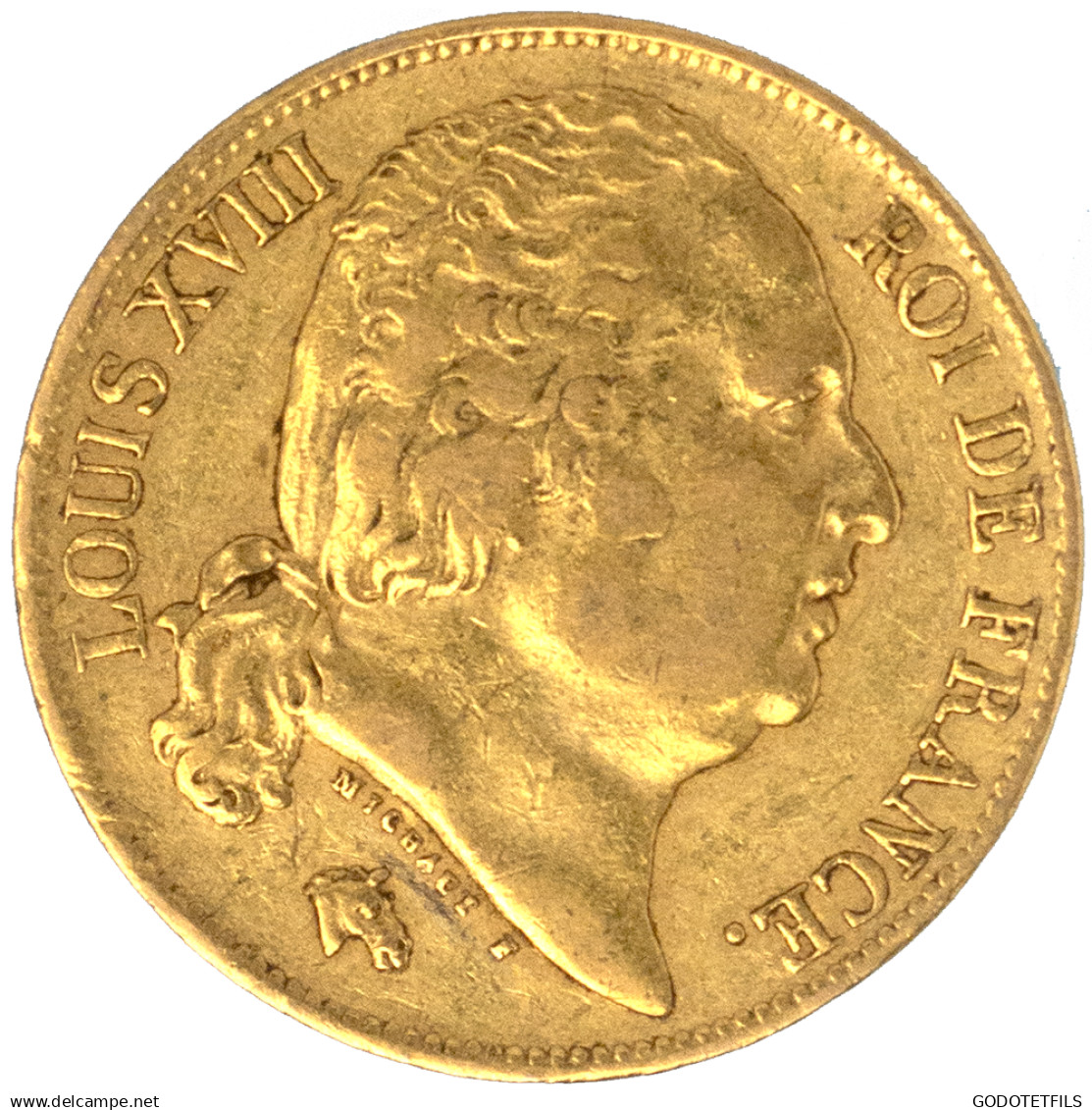 Louis XVIII-20 Francs 1822 Paris - 20 Francs (gold)