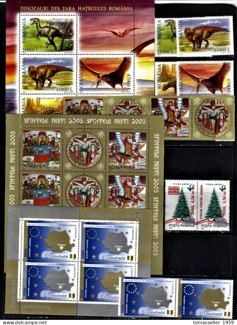 Romania- 2005  Year Set - 14 Issues ( 45 St.+8 S/s.).MNH** - Années Complètes