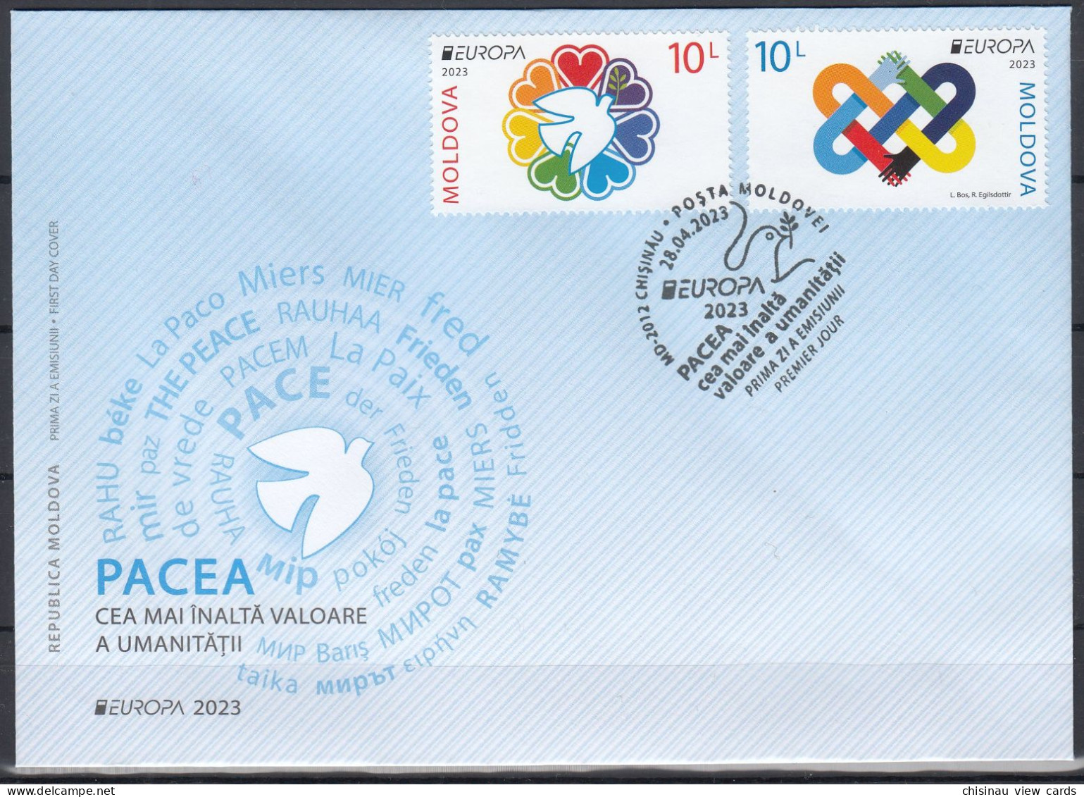MOLDOVA 2023 EUROPA CEPT.PEACE – The Highest Value Of Humanity.FDC. MNH - 2023