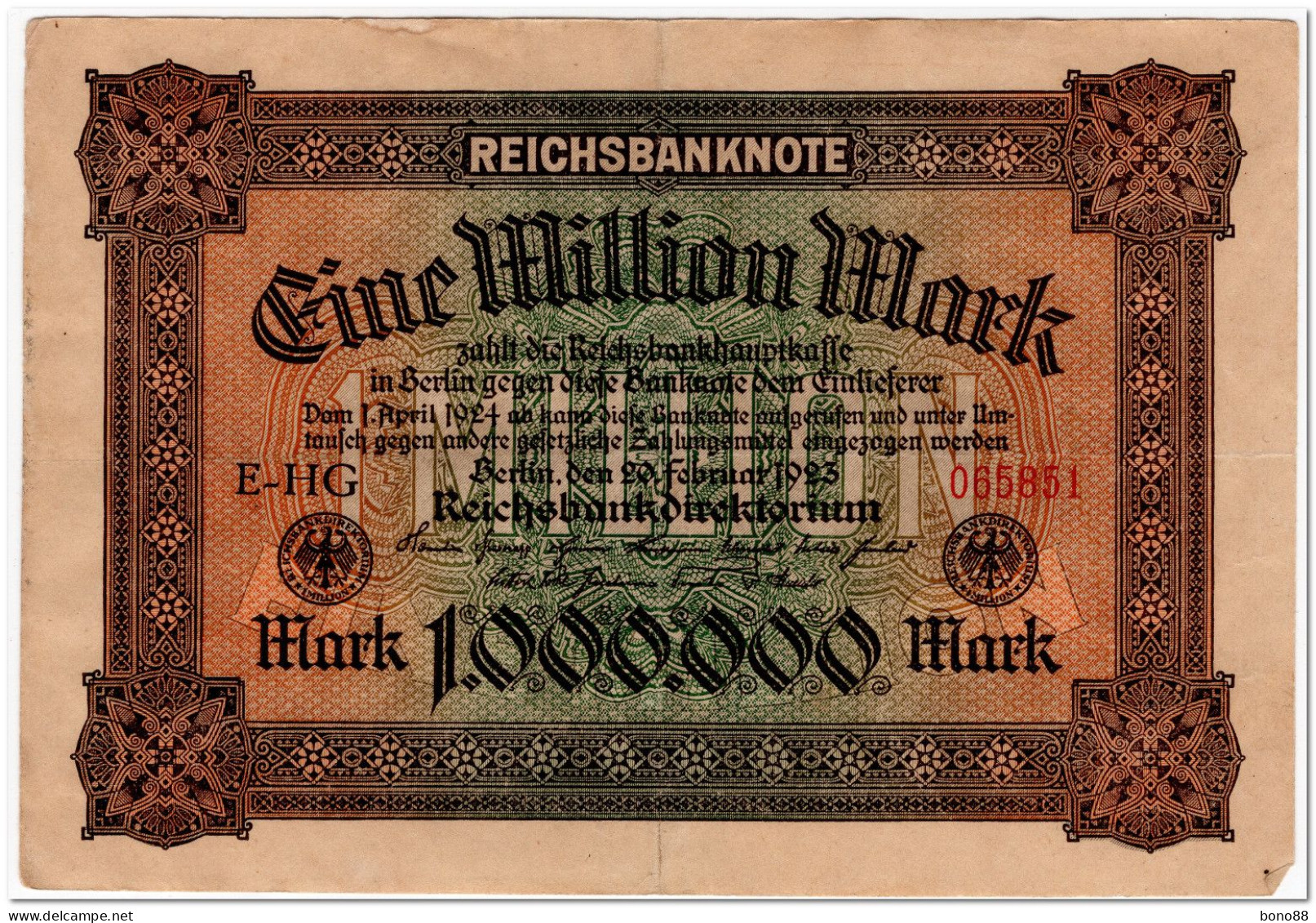 GERMANY,1000000 MARK,1923,P.86,VF - 100000 Mark