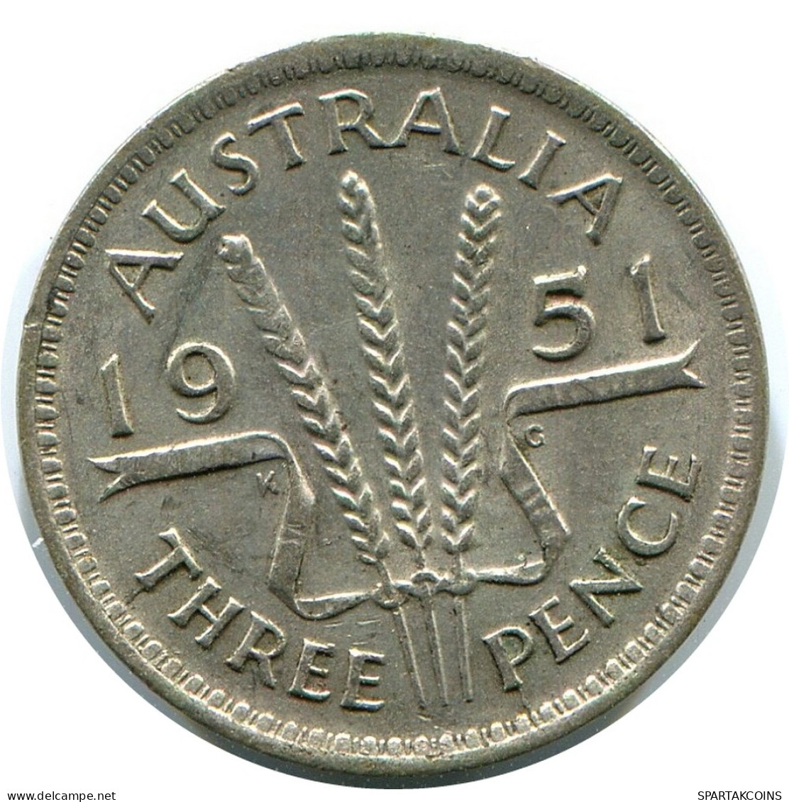 3 PENCE 1951 AUSTRALIA I PLATA Moneda #AZ165.E - Threepence