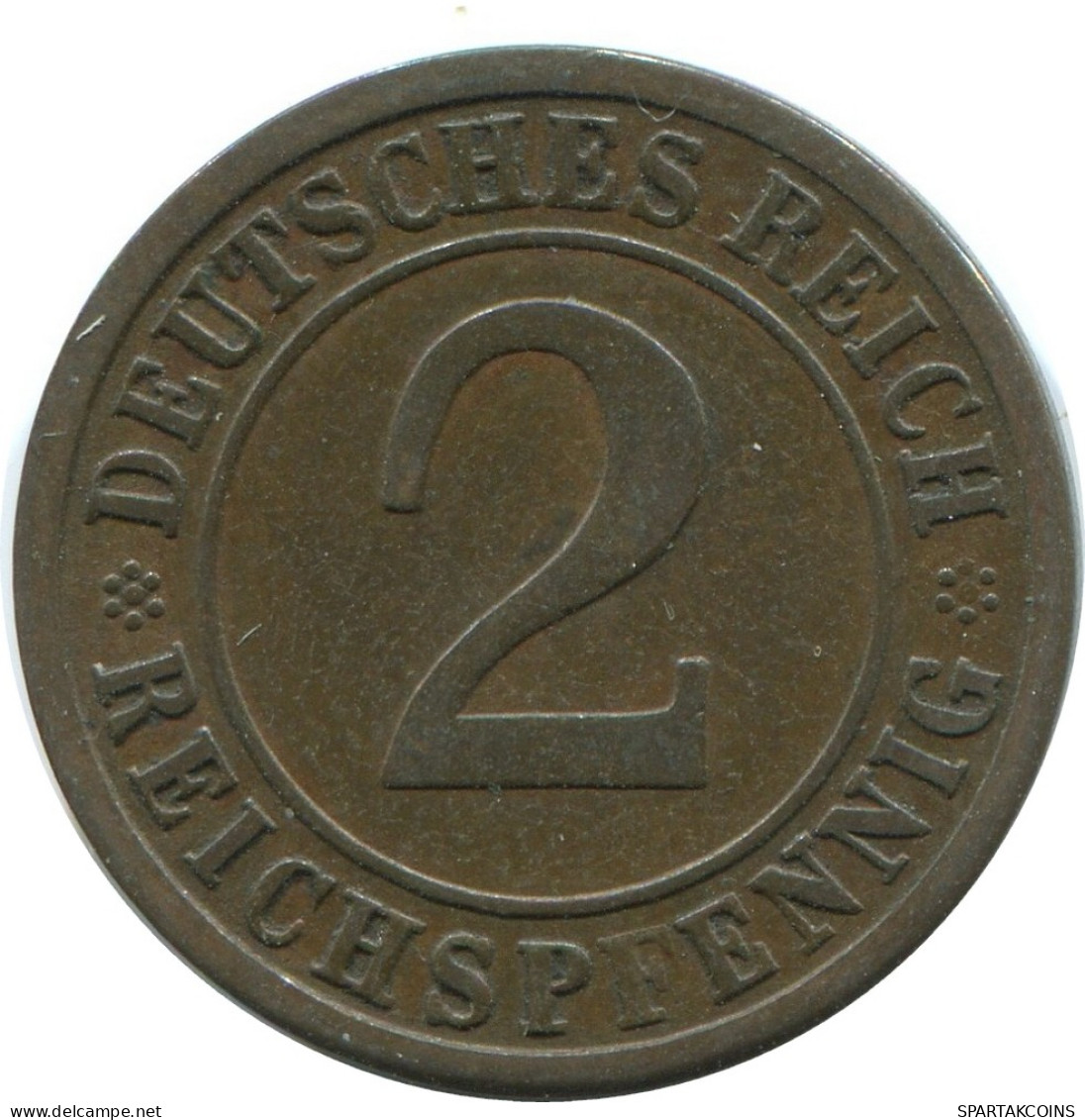 2 REICHSPFENNIG 1924 A GERMANY Coin #AE284.U - 2 Rentenpfennig & 2 Reichspfennig