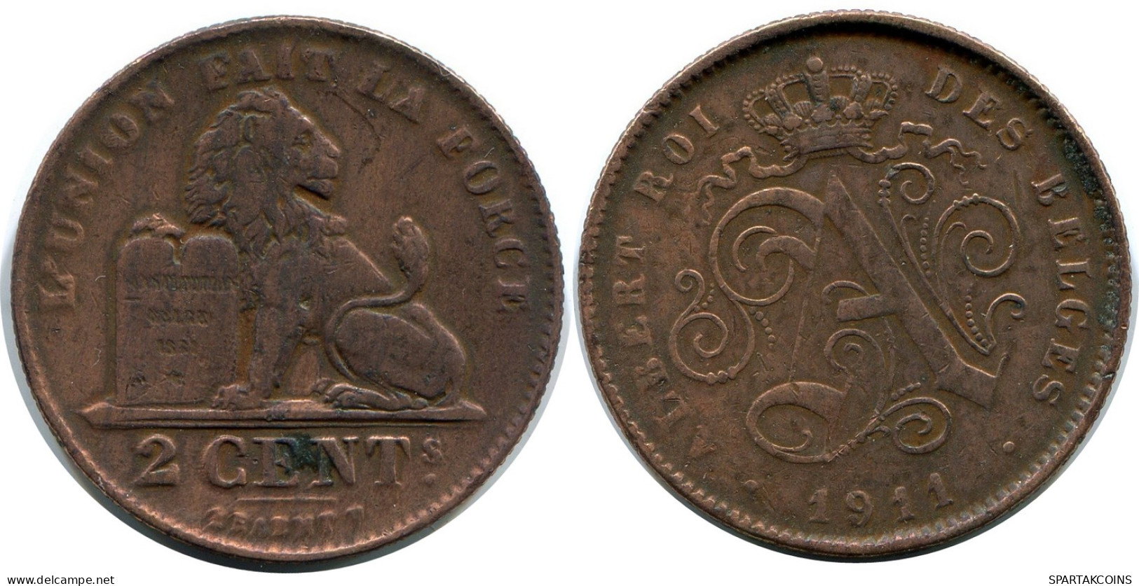 2 CENTIMES 1911 BELGIEN BELGIUM Münze Französisch Text #BA430.D - 2 Cents