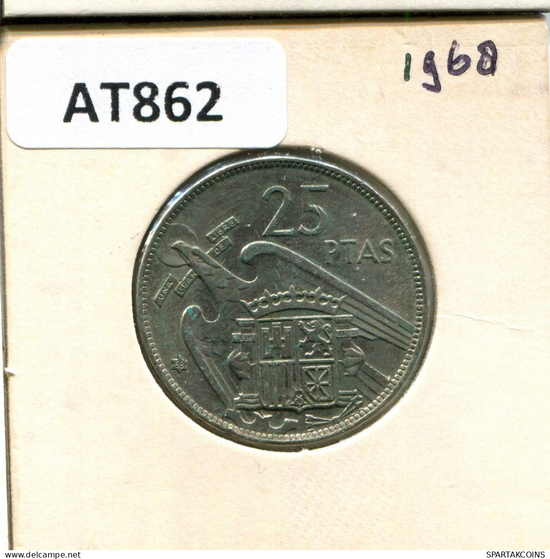 25 PESETAS 1968 SPANIEN SPAIN Münze #AT862.D - 25 Pesetas