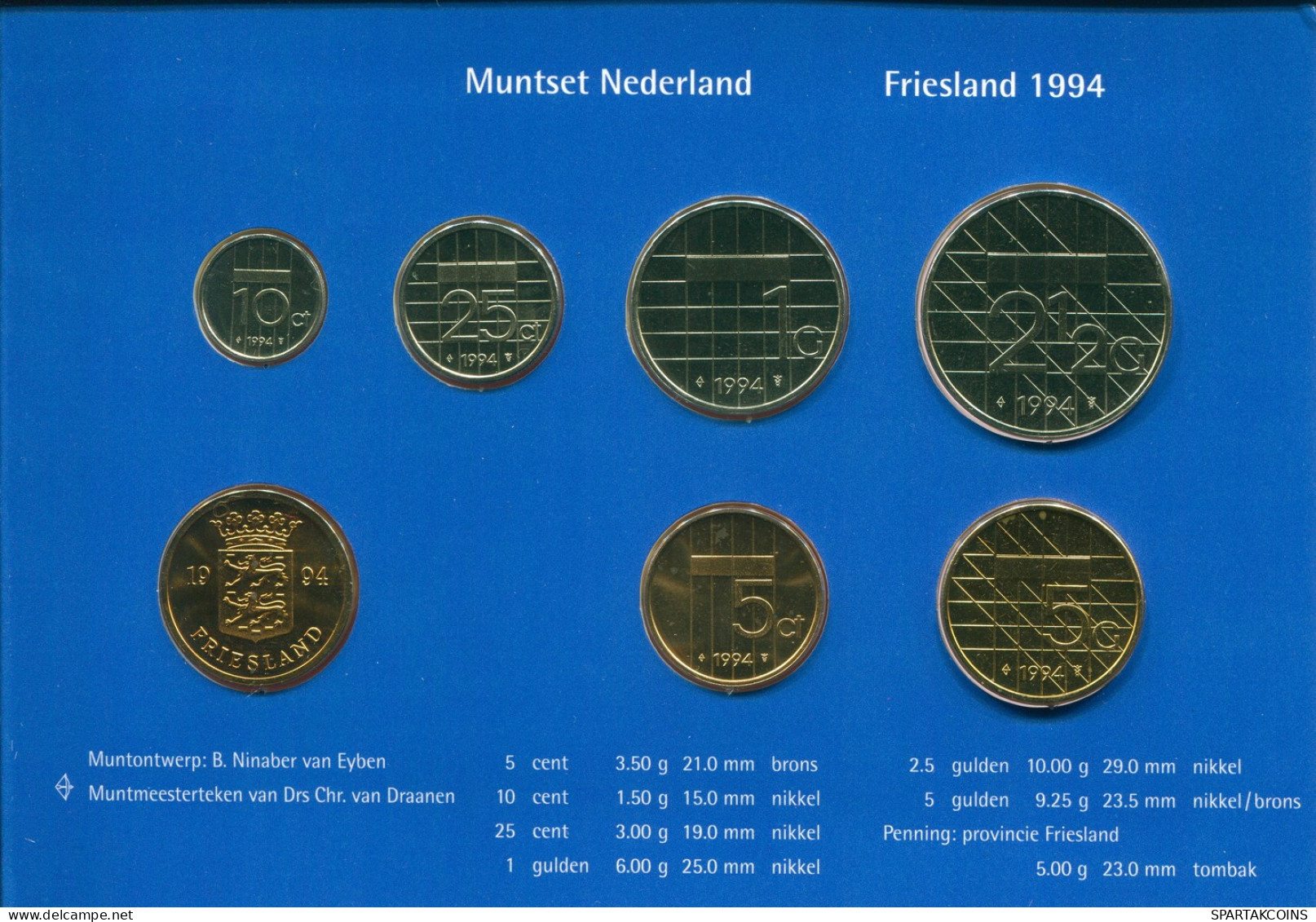 NEERLANDÉS NETHERLANDS 1994 MINT SET 6 Moneda + MEDAL #SET1122.4.E - [Sets Sin Usar &  Sets De Prueba