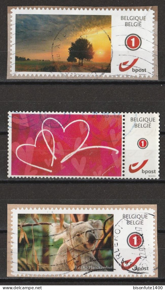 Lot De 3 Timbres Personnalisés DUOSTAMPS Belgique Oblitérés ( Voir Photos ). - Usati