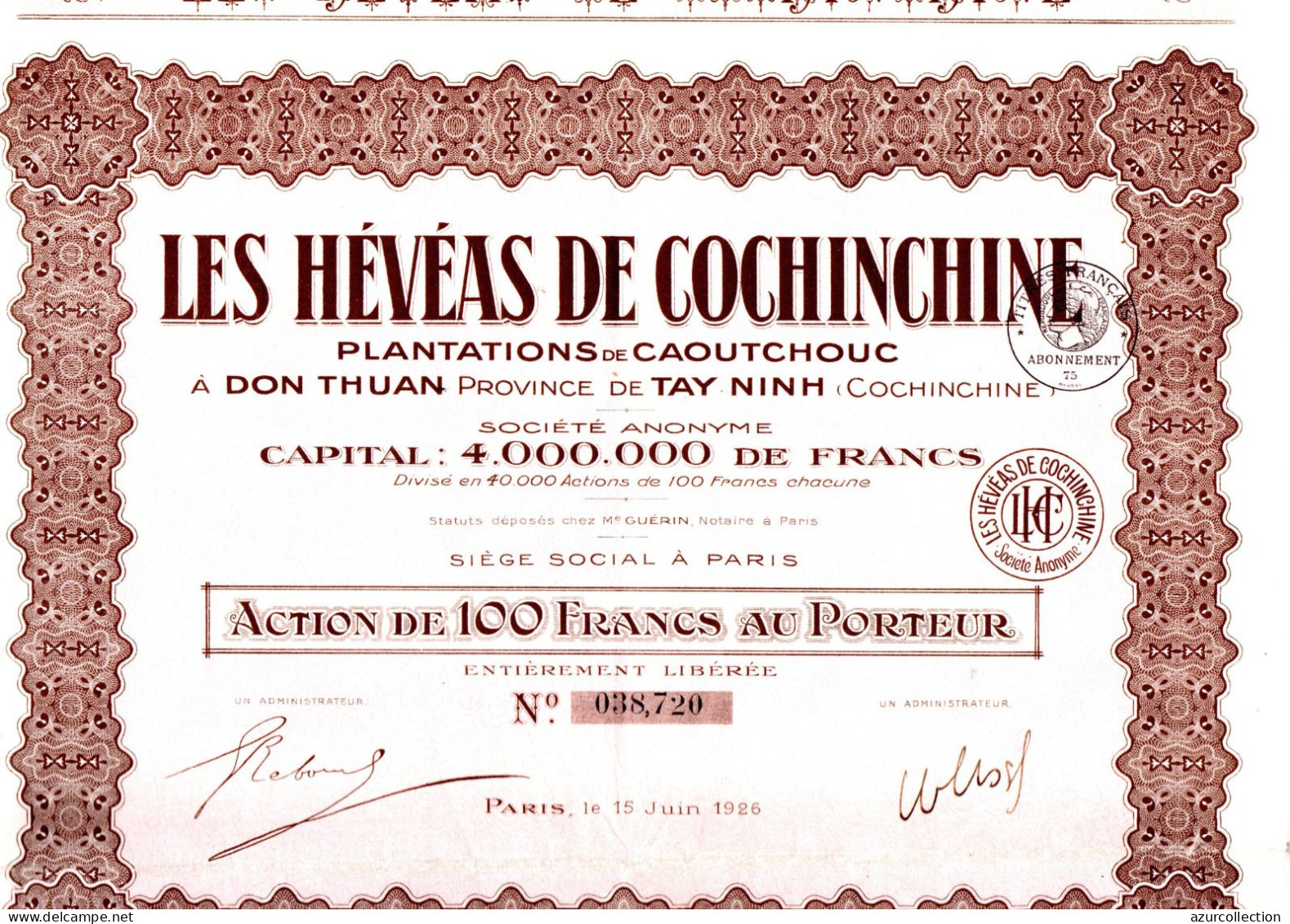 HEVEAS DE COCHINCHINE - Asien