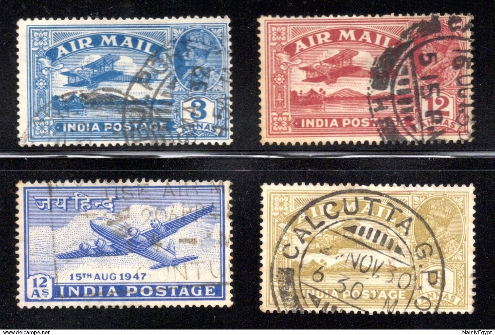 INDIA: 4 Airmail Stamps #19 - Used Stamps