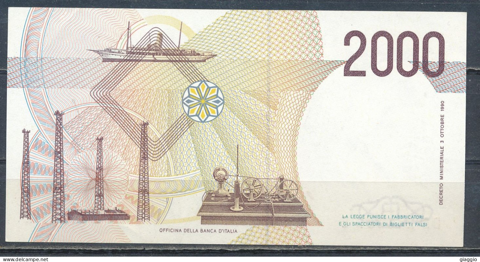 °°° ITALIA - 2000 LIRE G. MARCONI 06/03/1992 SERIE DB °°° - 1000 Lire