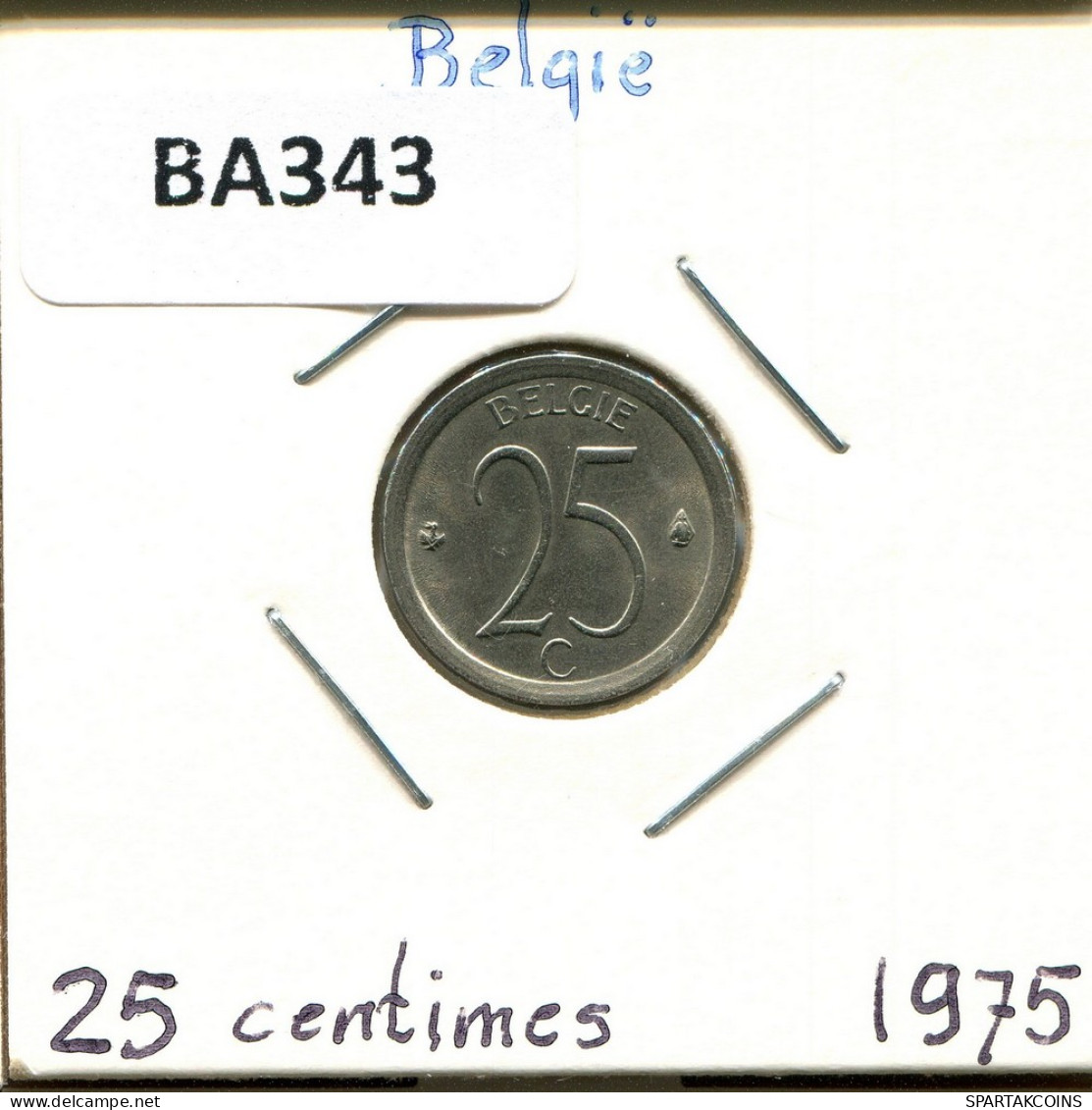 25 CENTIMES 1975 DUTCH Text BELGIUM Coin #BA343.U - 25 Cent