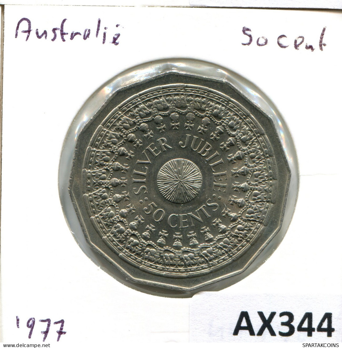 50 CENTS 1977 AUSTRALIEN AUSTRALIA Münze #AX344.D - 50 Cents