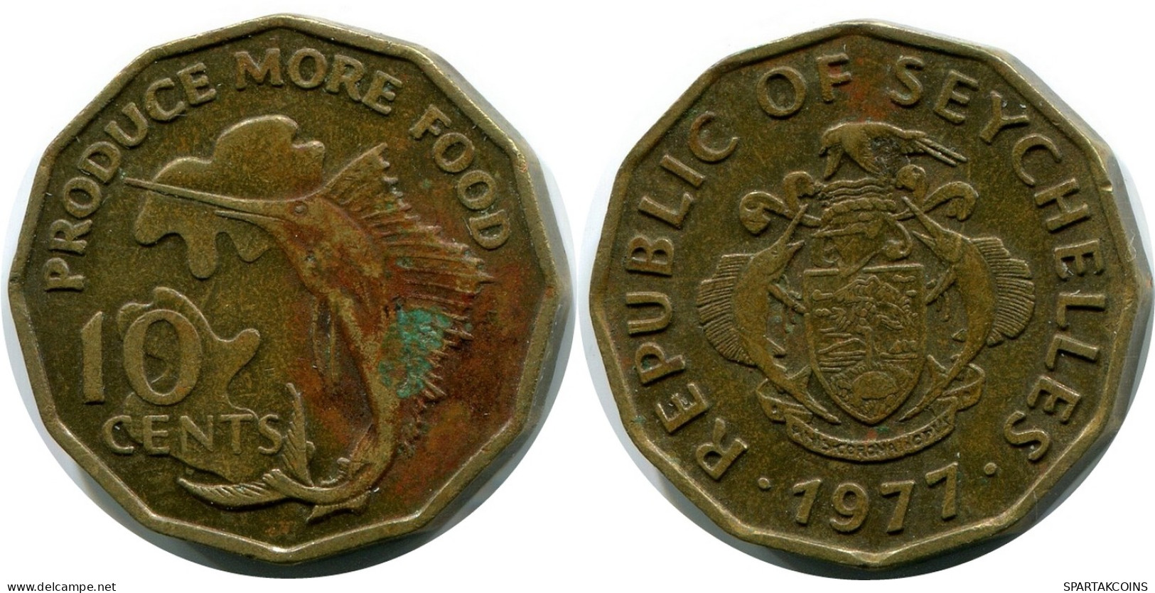 10 CENTS 1977 SEYCHELLEN SEYCHELLES Münze #AR157.D - Seychellen