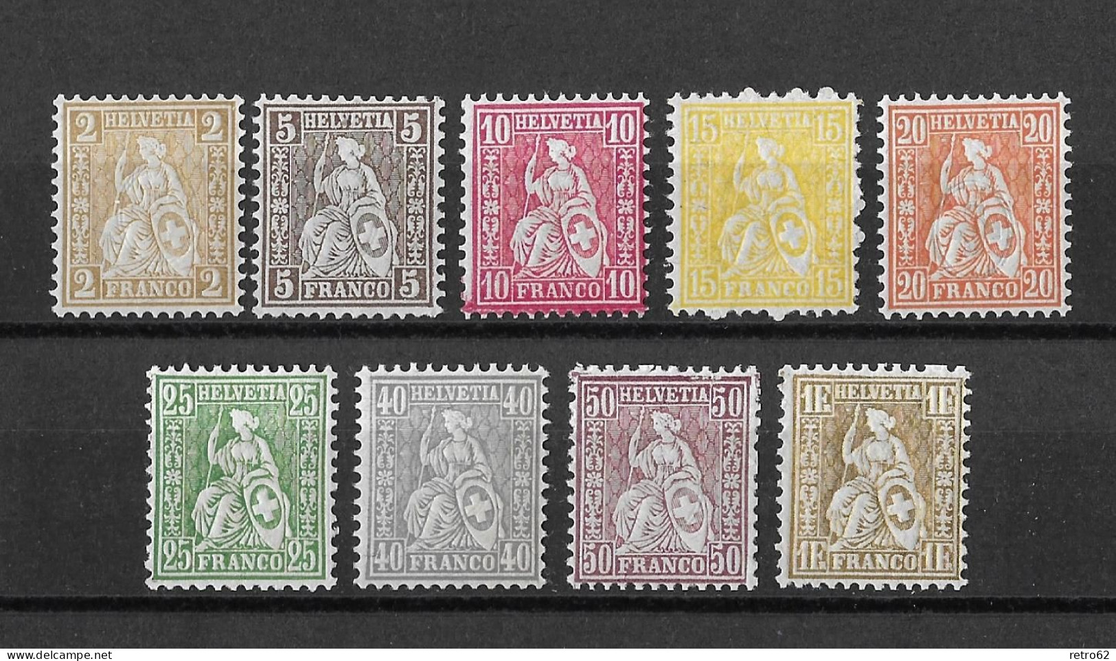 1881 Sitzende Helvetia (gezähnt) Faserpapier   ►SBK-44** Bis 52** / CHF.140.-◄ - Neufs