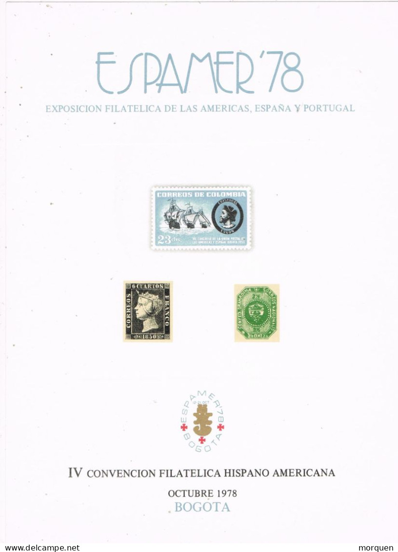 Viñeta Hojita  ESPAMER 78, Exposicion Americas,España Y Portugal. BOGOTA ** - Plaatfouten & Curiosa