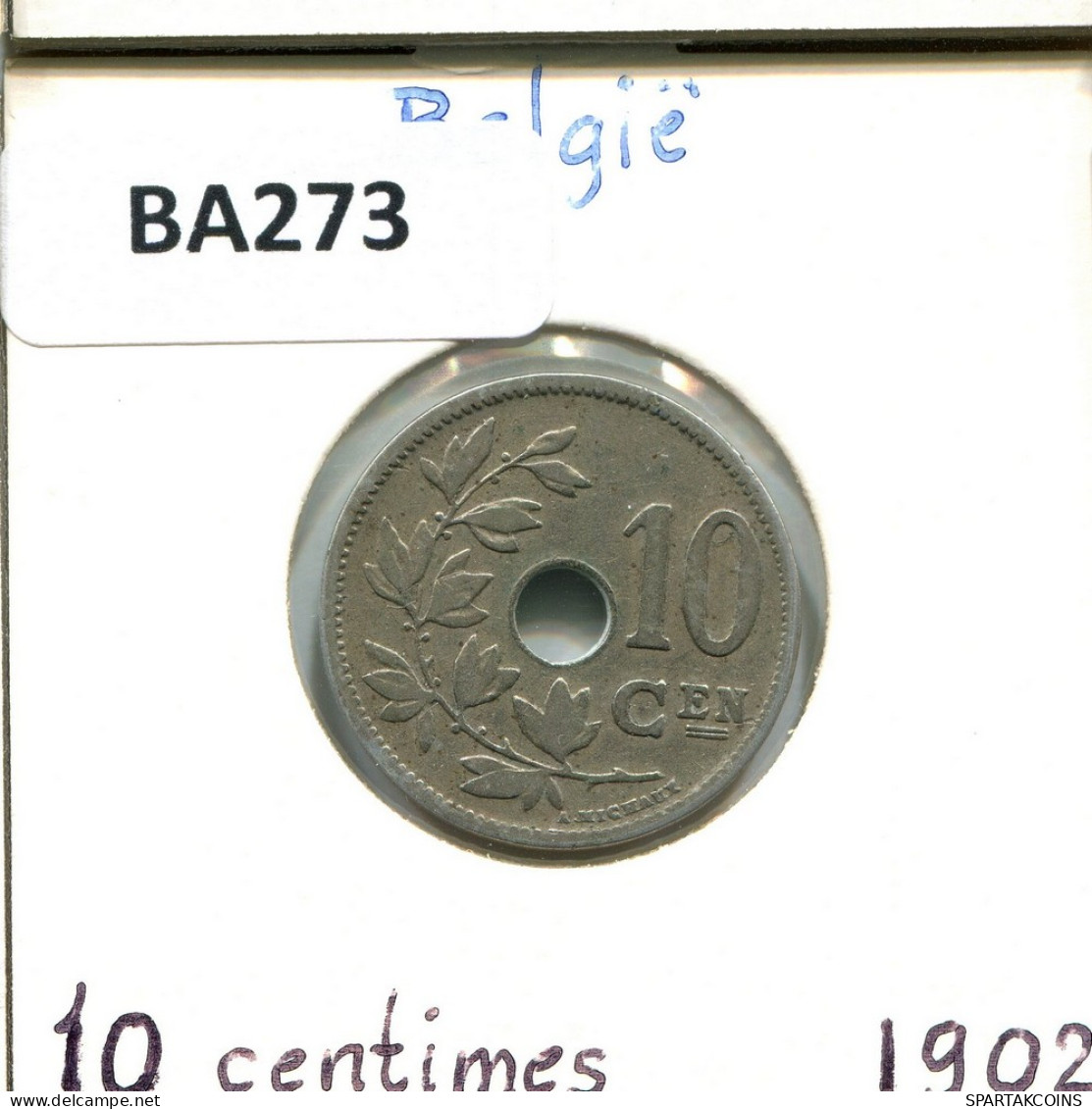 10 CENTIMES 1902 DUTCH Text BÉLGICA BELGIUM Moneda #BA273.E - 10 Cent