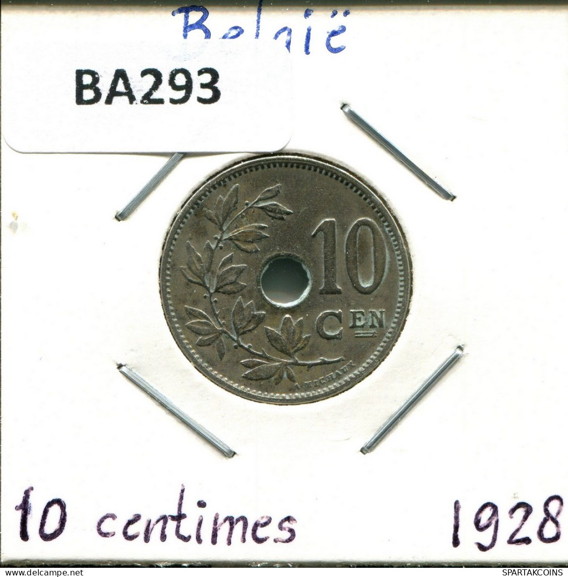 10 CENTIMES 1928 DUTCH Text BELGIEN BELGIUM Münze #BA293.D - 10 Cents