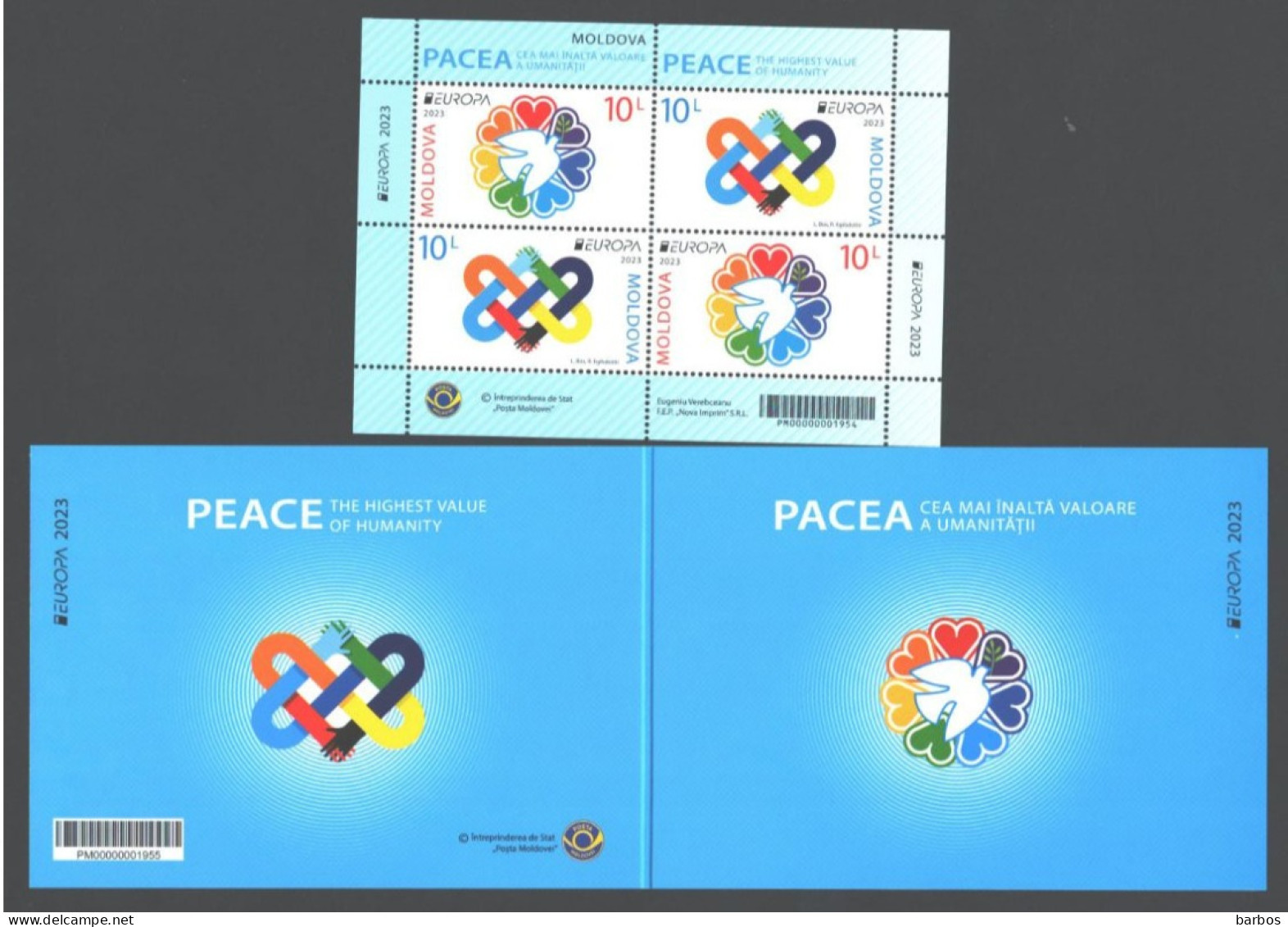 2023 Moldova Europa 2023. PEACE – The Highest Value Of Humanity , Booklet, MNH - 2023