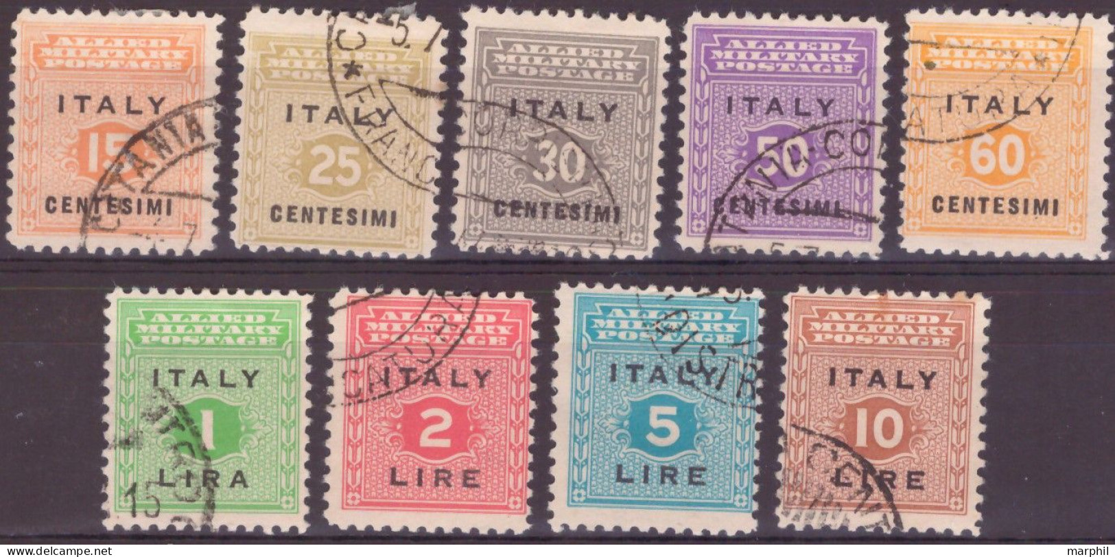 Italia 1943 Occp, Anglo Americana Sicilia UnN°S11/S19 9v Cpl Set (o) - Occ. Anglo-américaine: Sicile