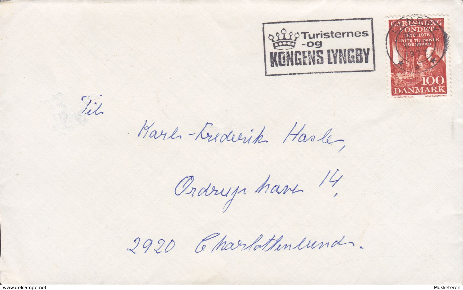 Denmark INGE HASLE København Ø. Slogan Flamme LYNGBY 1977 Cover Brief CHARLOTTENLUND Carlsberg Foundation Stamp - Cartas & Documentos