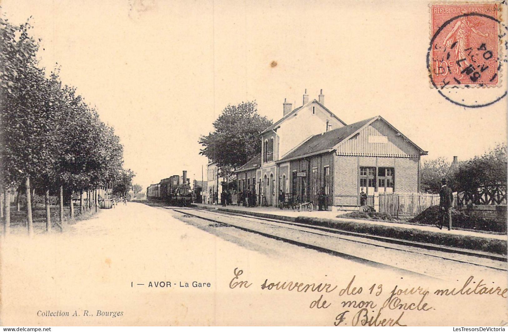 FRANCE - 18 - Avord - La Gare - En Souvenir Des 13 Jours Militaire De Mon Oncle - Carte Postale Ancienne - Avord