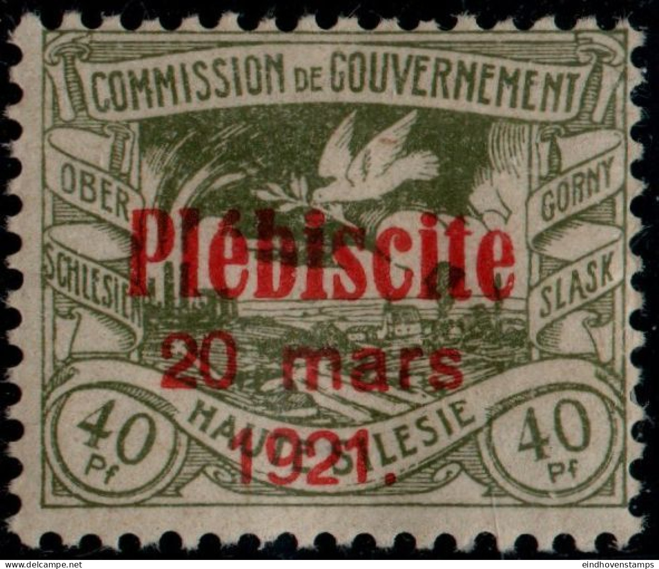 Oberschlesien Haute Silecie 1921 40 C Overprint 1 Value MH 2304.3009 - Autres & Non Classés