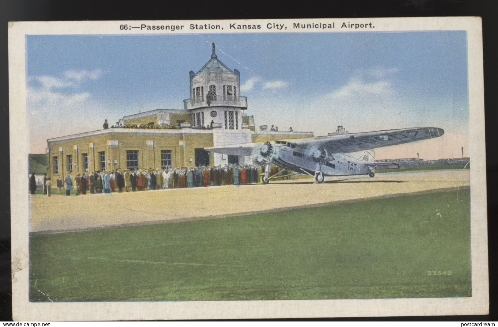 1932 MISSOURI POSTCARD: PASSENGER STATION, KANSAS CITY, MUNICIPAL AIRPORT, MO - Kansas City – Missouri