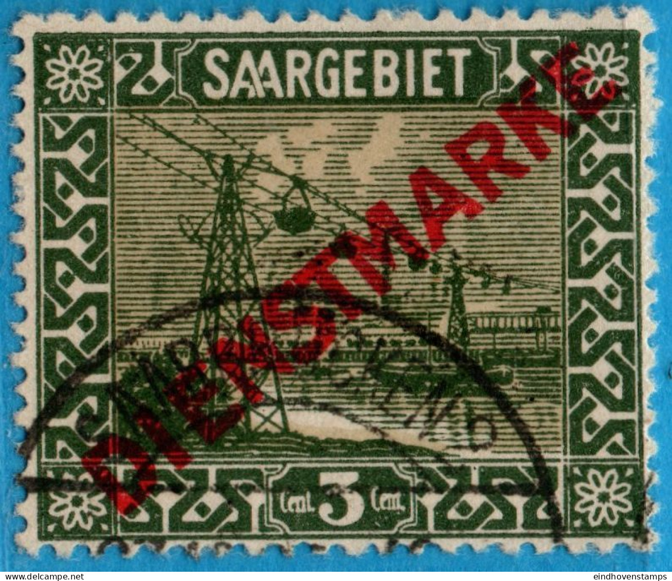 Saaegebiet Sarre 3 C Dienst Overprint Service Stamp 1 Value Cancelled 2304.3016 - Autres & Non Classés