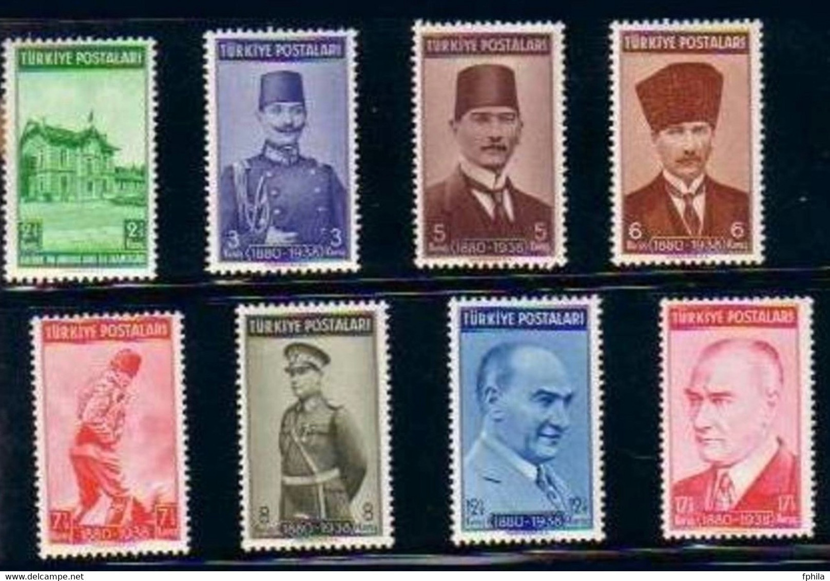 1939 TURKEY THE 1ST ANNIVERSARY OF THE DEATH OF ATATURK MH * - Unused Stamps