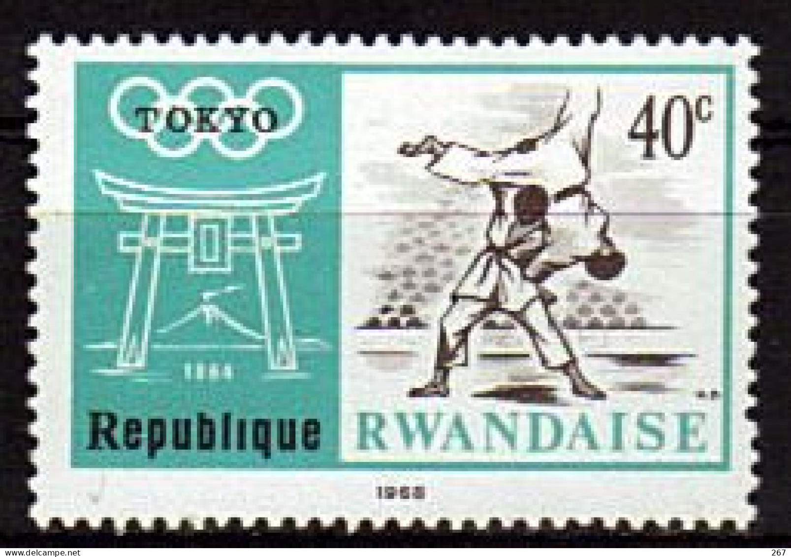 RWANDA    N° 264  * *  Jo 1968   Judo - Judo