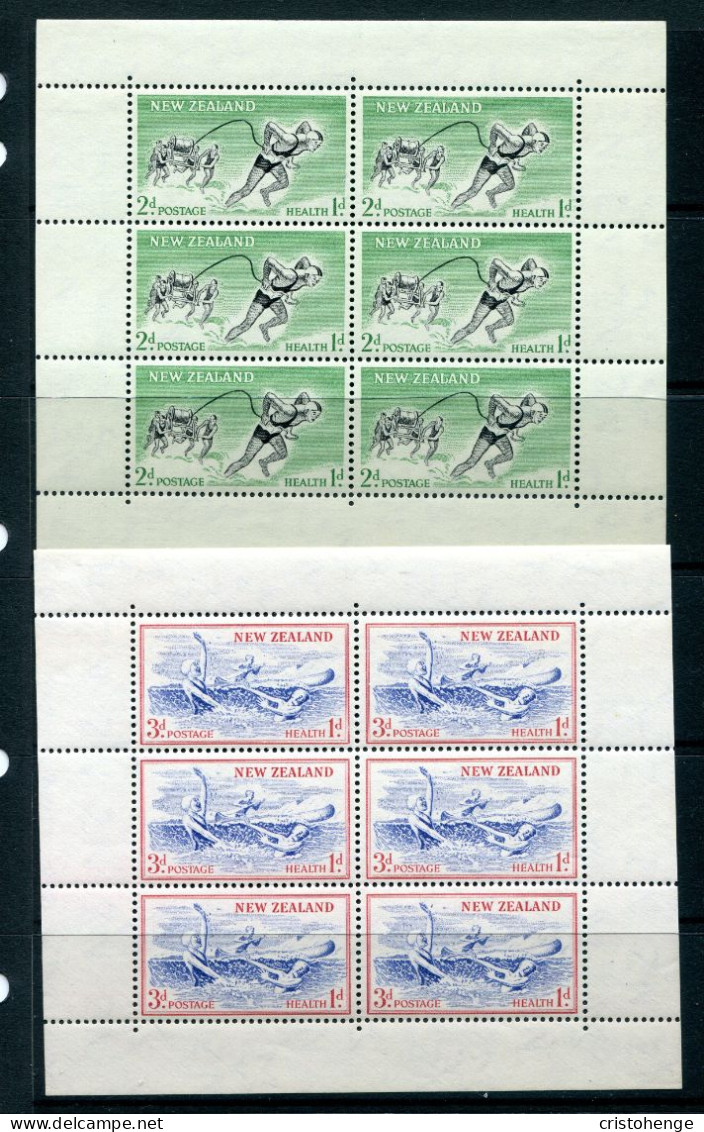 New Zealand 1957 Health - Lifesavers - Wmk. Sideways - MS Set Of 2 HM (SG MS762b) - Ungebraucht