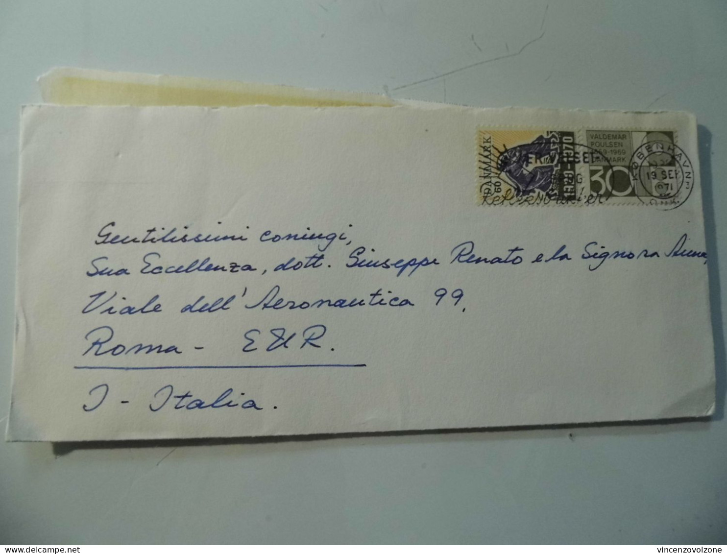 Busta Viaggiata Per L'Italia "Pref. Giuseppe Renato" Roma 1971 - Cartas & Documentos