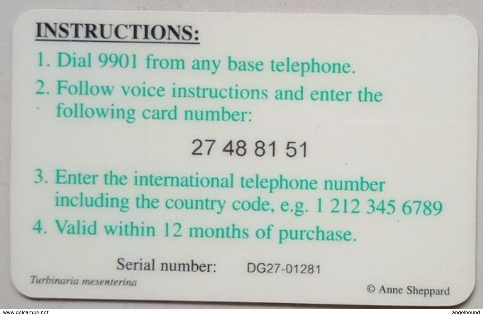 Diego Garcia $10 Cable And Wireless DG-27 Turbinaria Mesenterina - Diego-Garcia