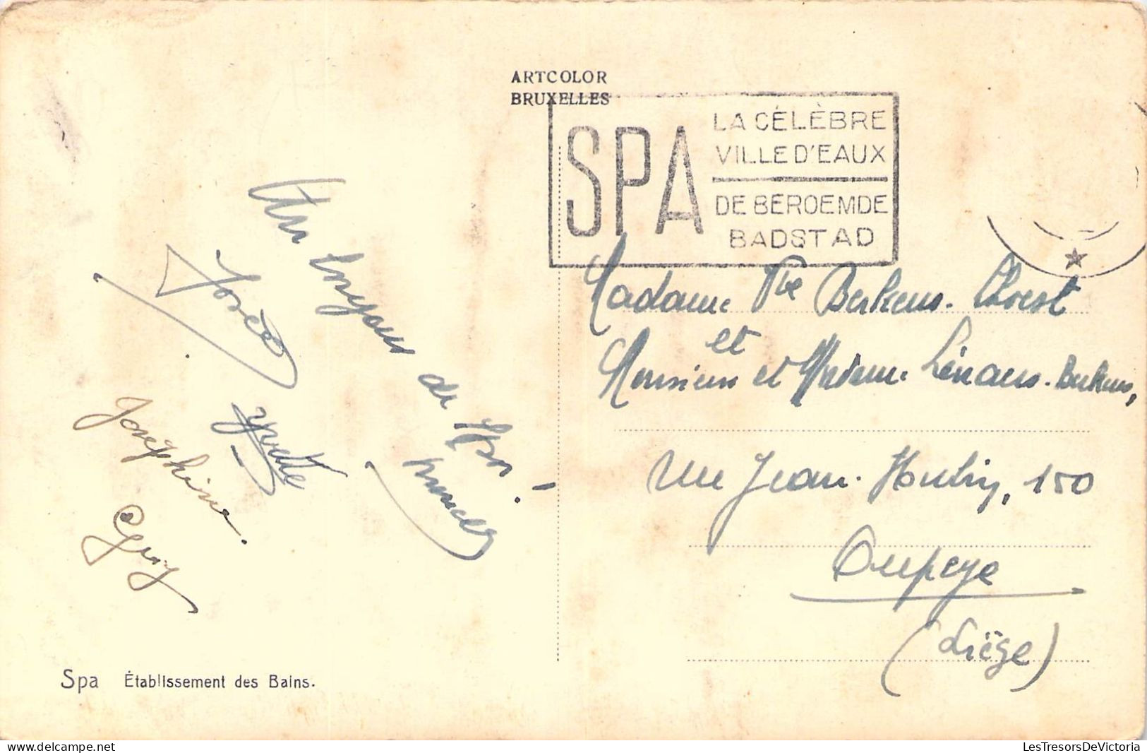 BELGIQUE - SPA - Etablissement Des Bains - Carte Postale Ancienne - Spa