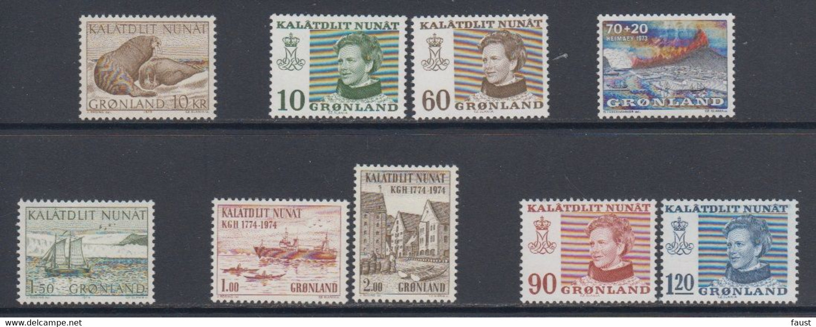 1973/74 *Greenland **/MNH    Mi. 83//91  Yv 71/9  (9v) - Años Completos