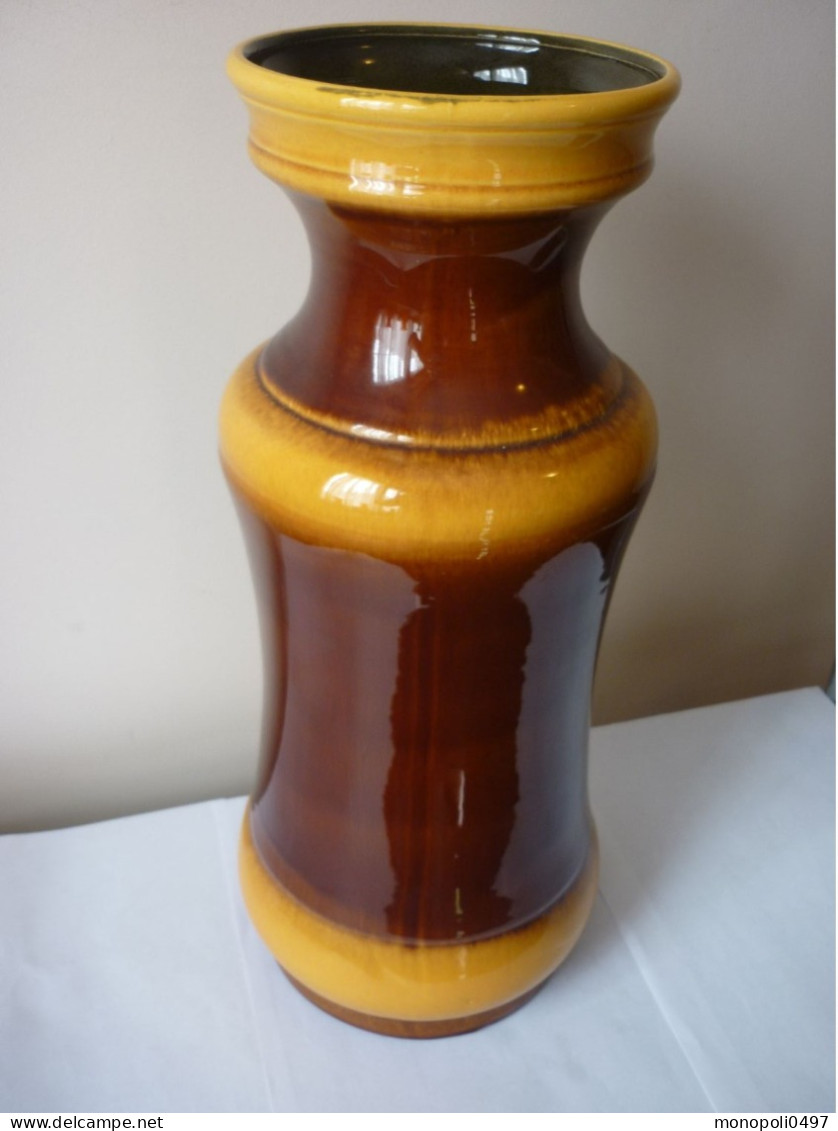 Vase West Germany - Klein- Jaune Et Brun - 41 Cm - Sonstige & Ohne Zuordnung