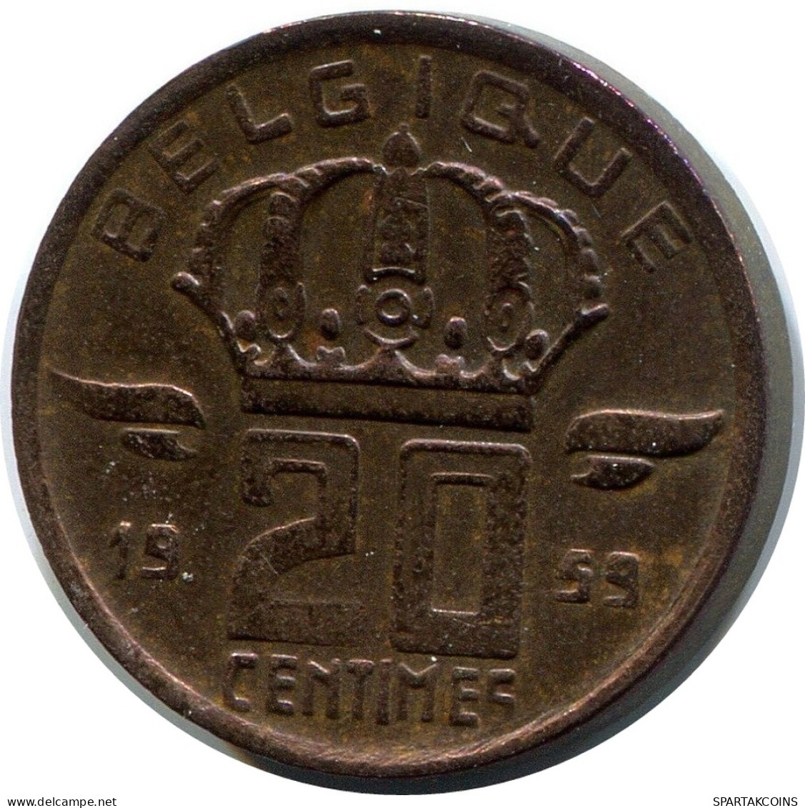 20 CENTIMES 1959 DUTCH Text BÉLGICA BELGIUM Moneda #BA397.E - 25 Cent