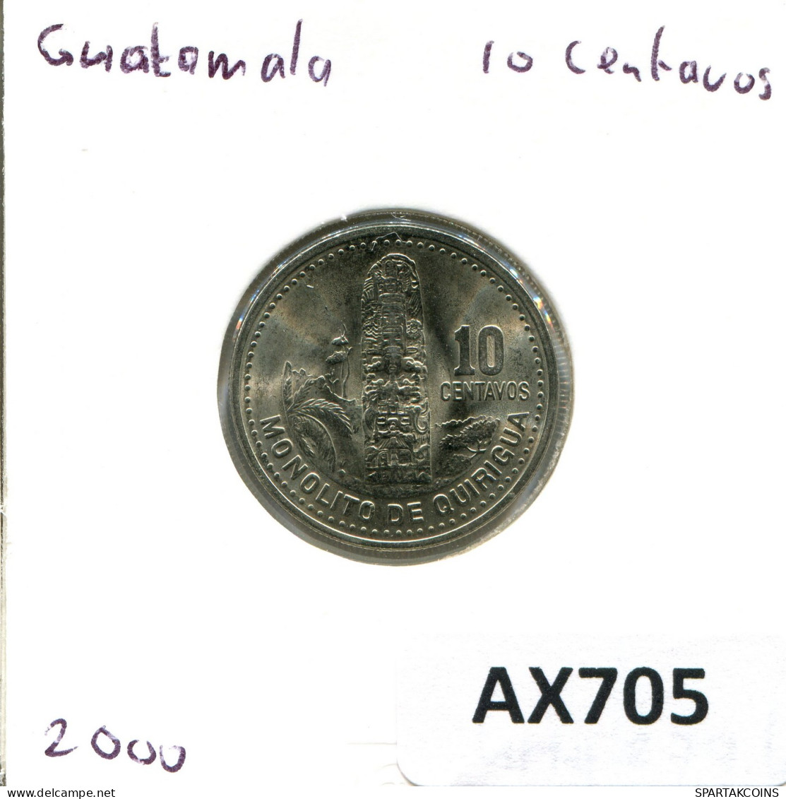 10 CENTAVOS 2000 GUATEMALA Coin #AX705.U - Guatemala