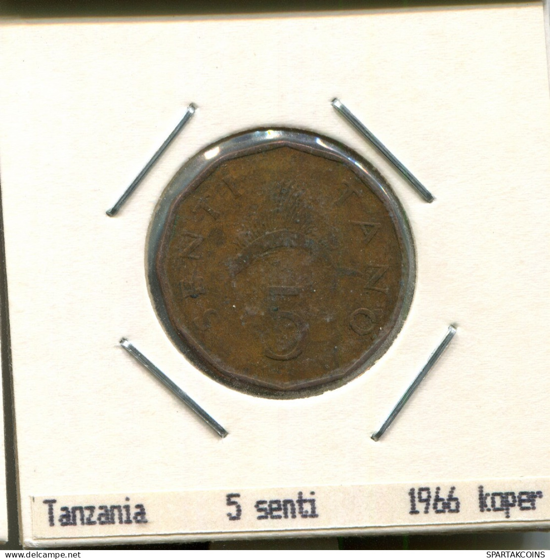 5 CENTI 1966 TANZANIA Coin #AS358.U - Tanzanie