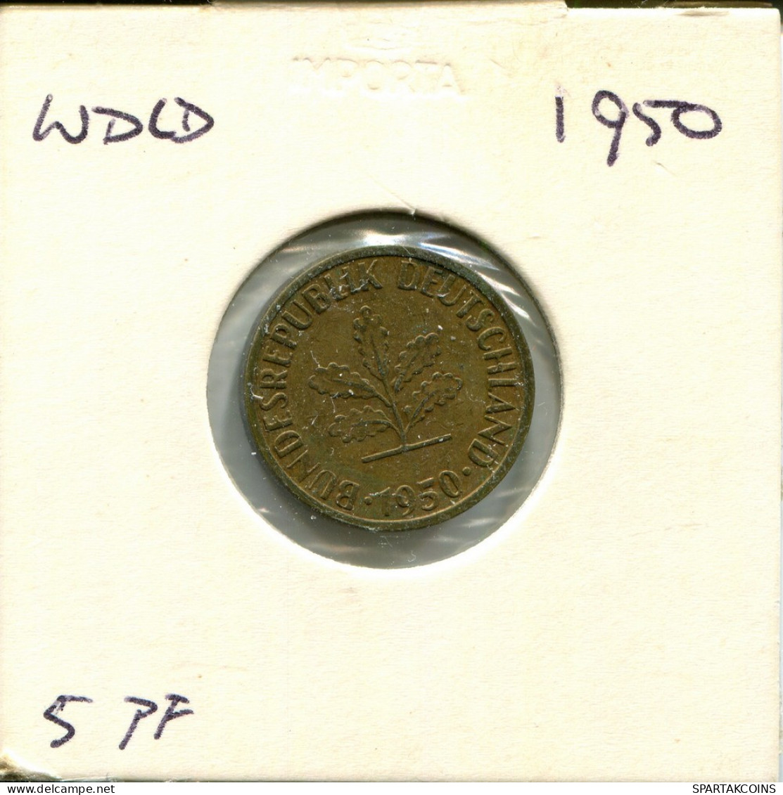 5 PFENNIG 1950 WEST & UNIFIED GERMANY Coin #AU715.U - 5 Pfennig